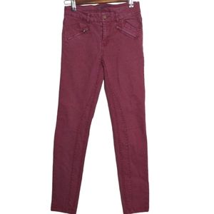 Pull & Bear Women's Burgundy Purple Mid Rise Skinny Jeans Size 2
